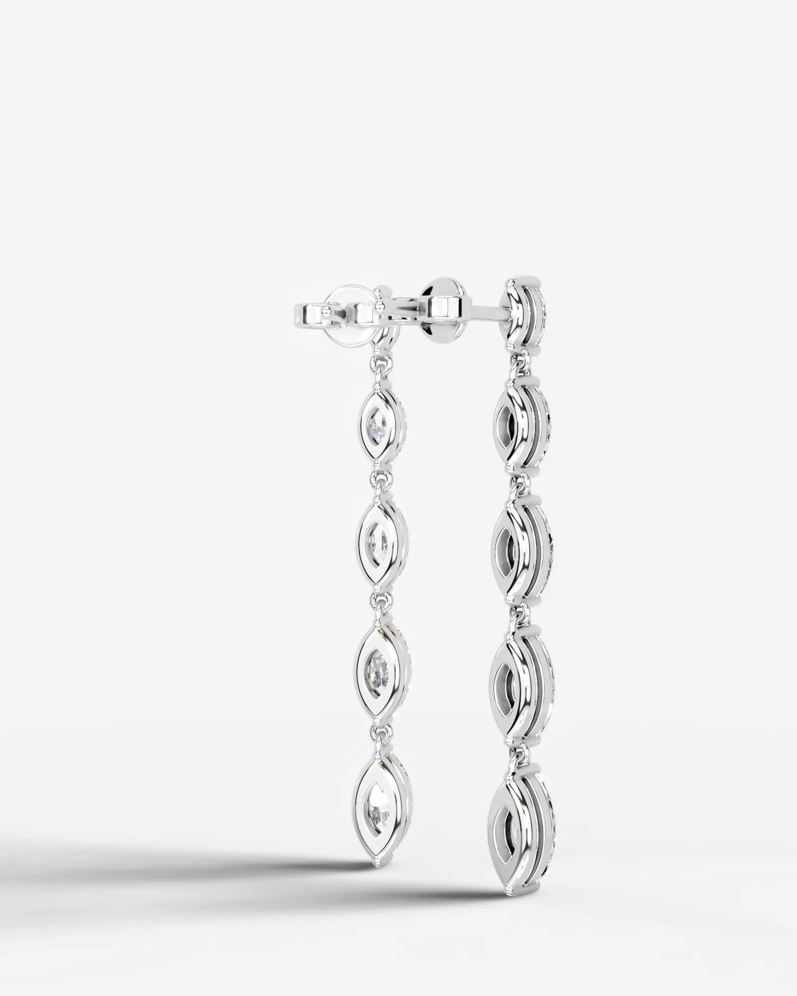 Genevieve Lab Grown Diamond Earrings Marquise - White Gold