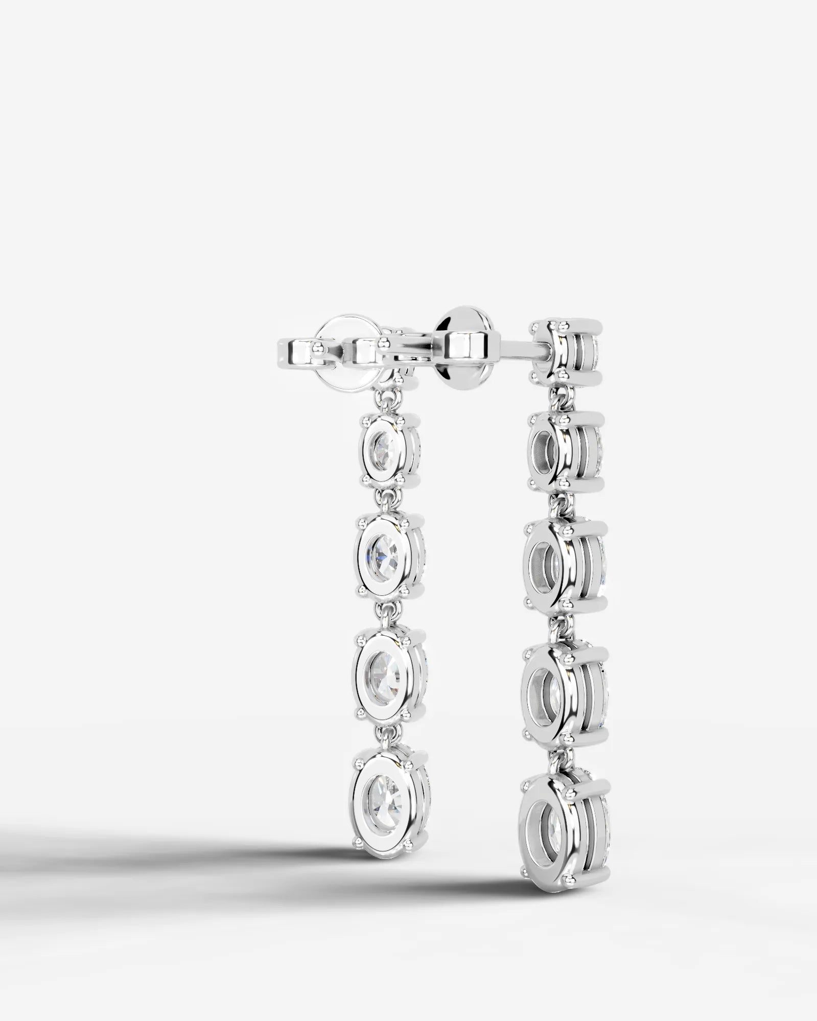 Genevieve Lab Grown Diamond Earrings Oval - Platinum