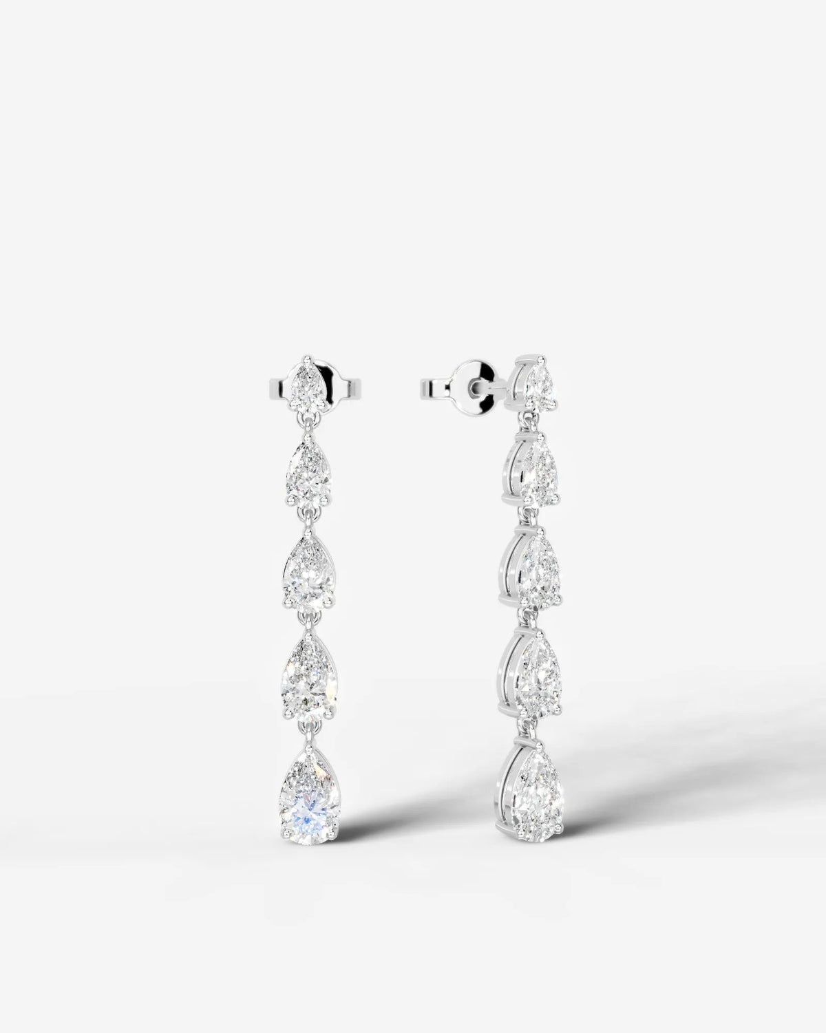 Genevieve Lab Grown Diamond Earrings Pear - Platinum