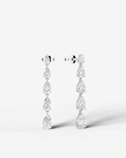 Genevieve Lab Grown Diamond Earrings Pear - Platinum
