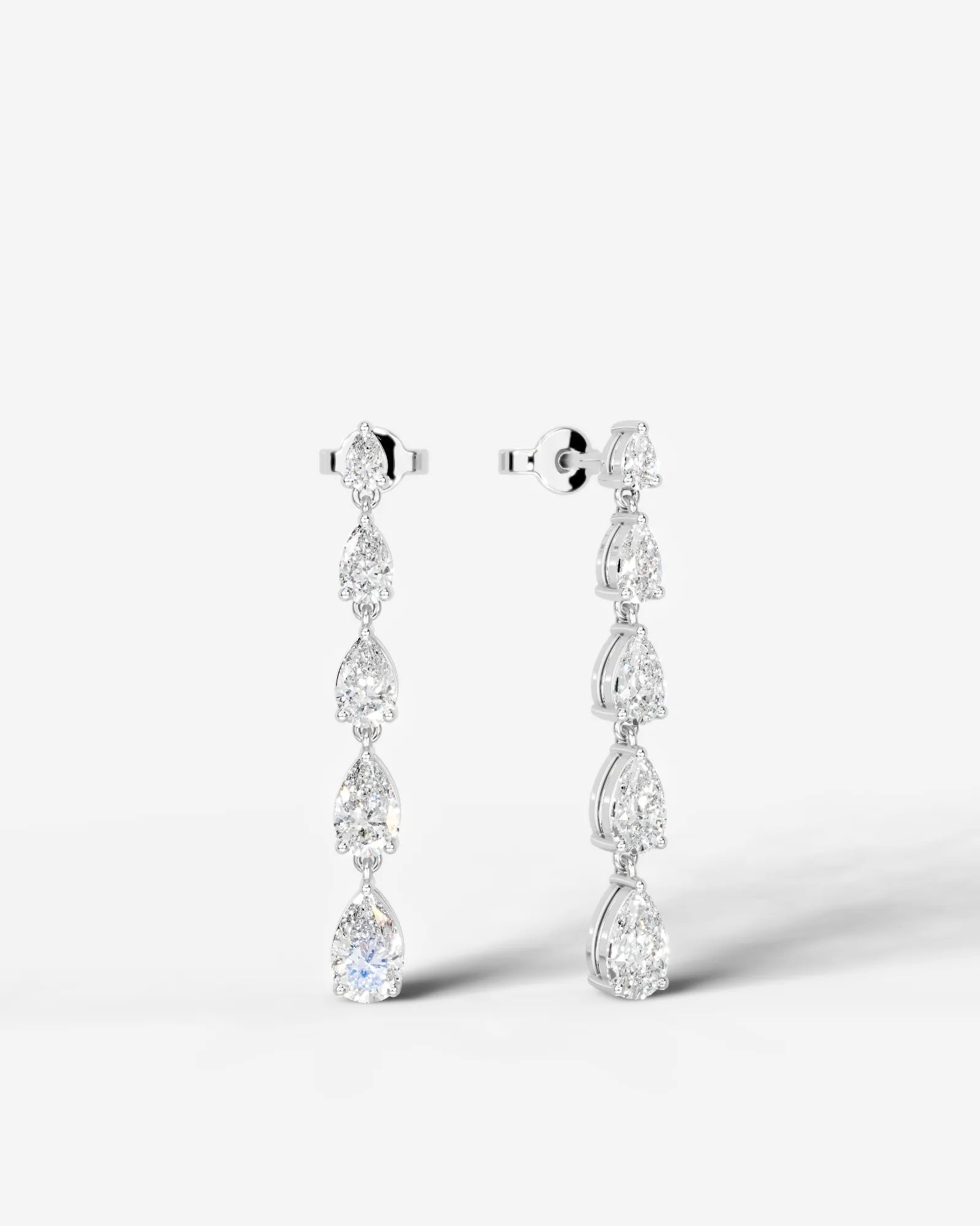 Genevieve Lab Grown Diamond Earrings Pear - White Gold