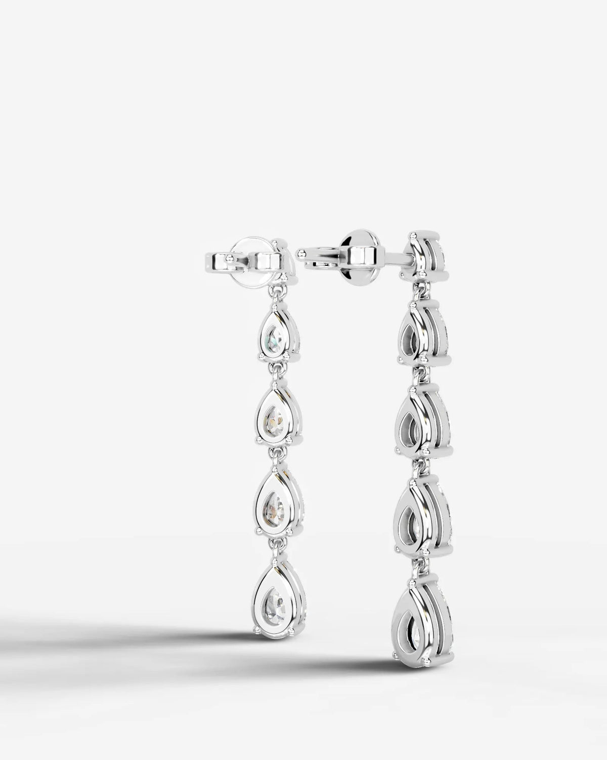 Genevieve Lab Grown Diamond Earrings Pear - White Gold