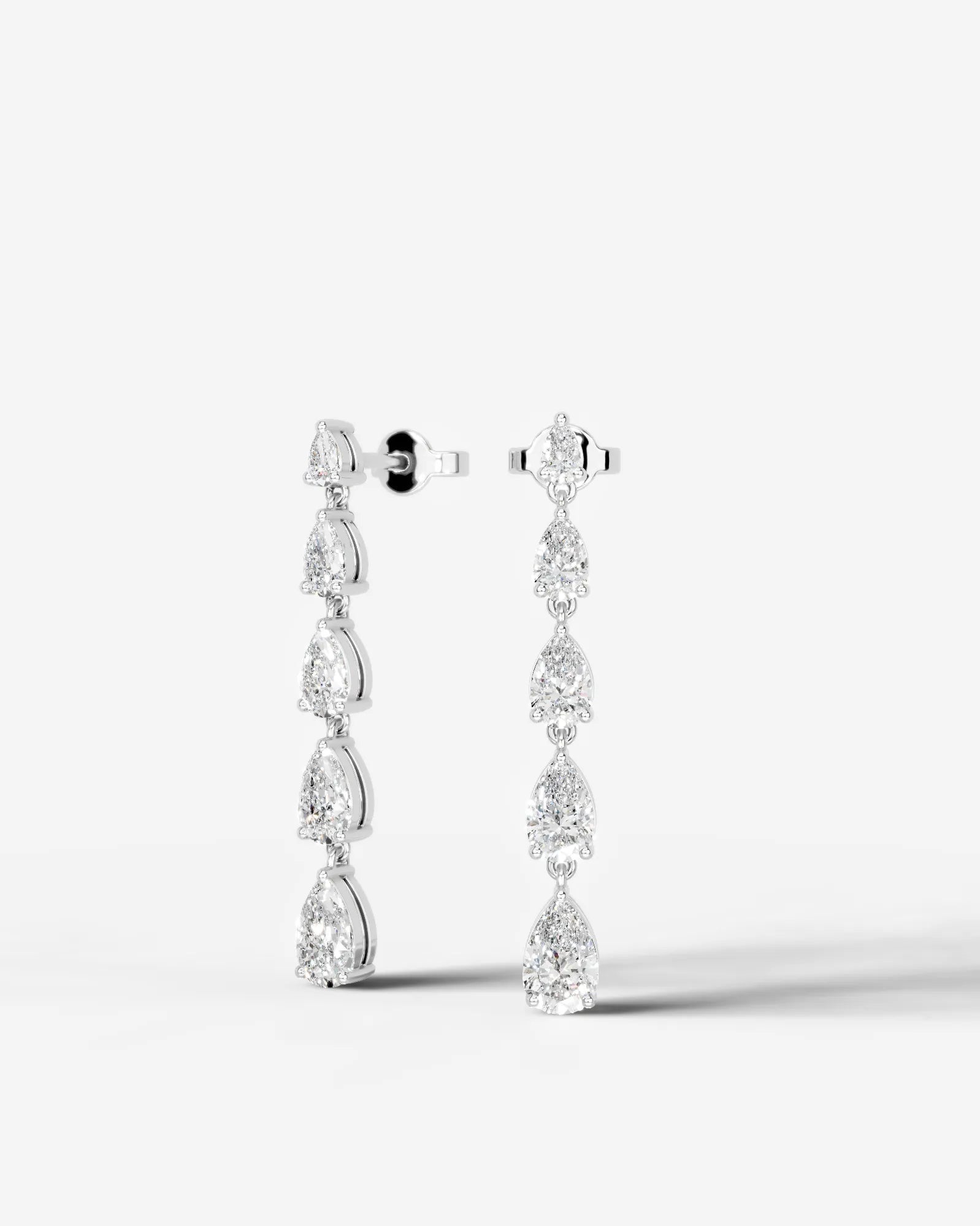 Genevieve Lab Grown Diamond Earrings Pear - White Gold