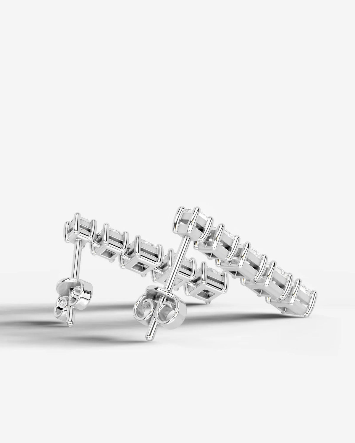 Genevieve Lab Grown Diamond Earrings Princess - White Gold
