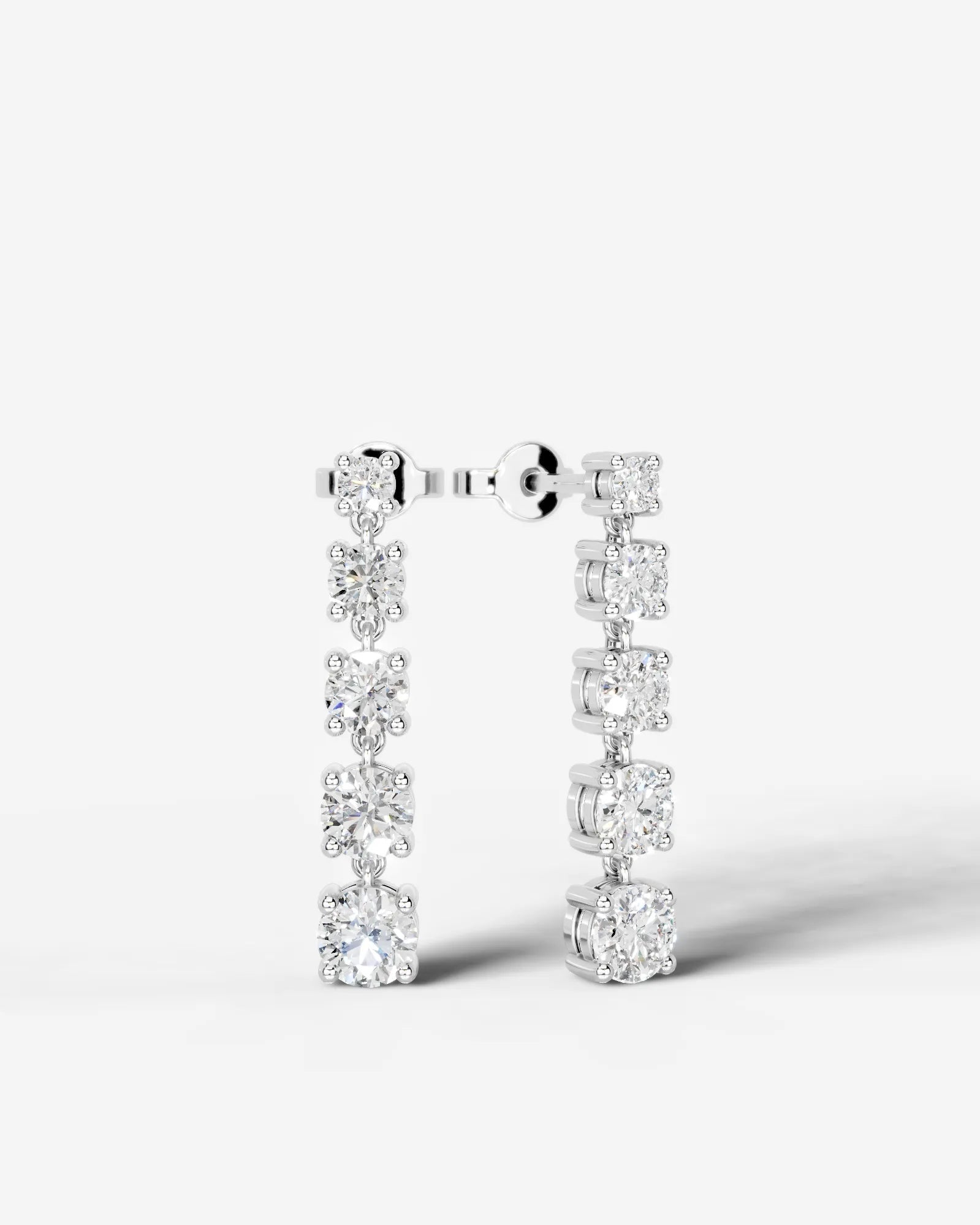 Genevieve Lab Grown Diamond Earrings Round - Platinum
