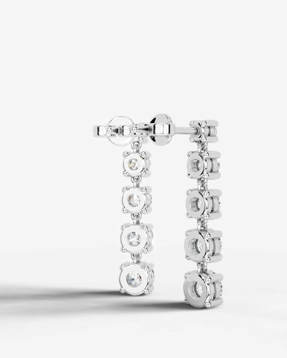 Genevieve Lab Grown Diamond Earrings Round - White Gold