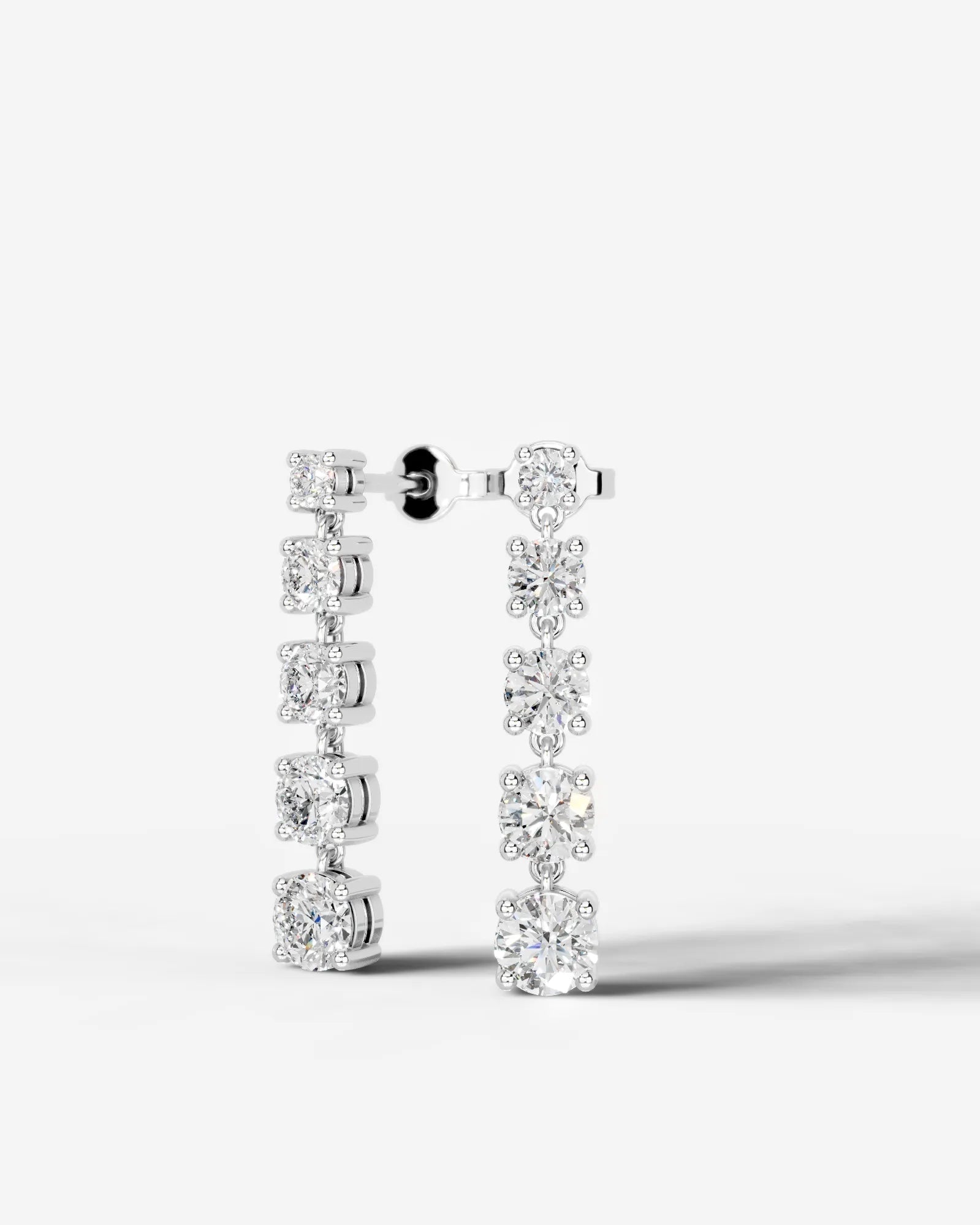 Genevieve Lab Grown Diamond Earrings Round - White Gold