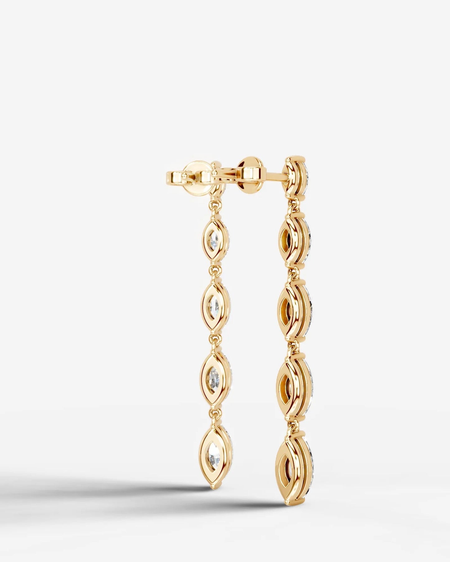 Genevieve Lab Grown Diamond Earrings Marquise - Yellow Gold