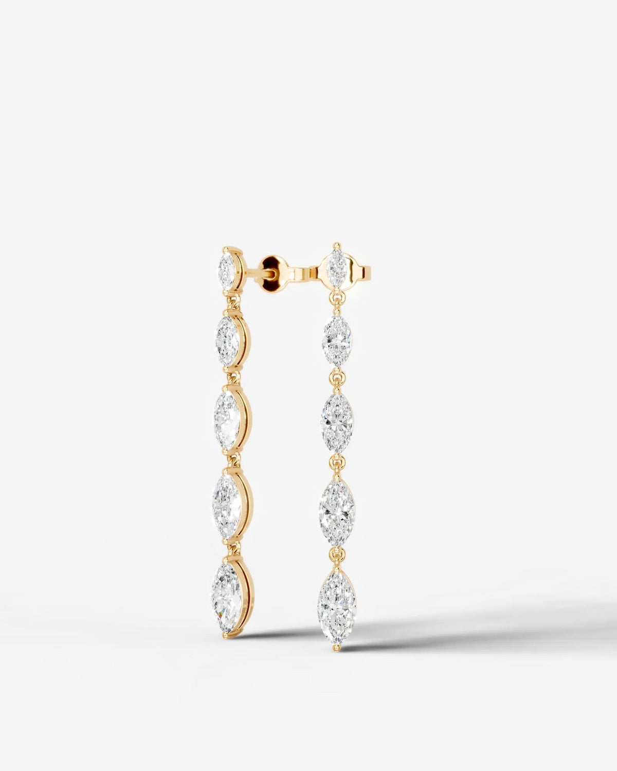 Genevieve Lab Grown Diamond Earrings Marquise - Yellow Gold