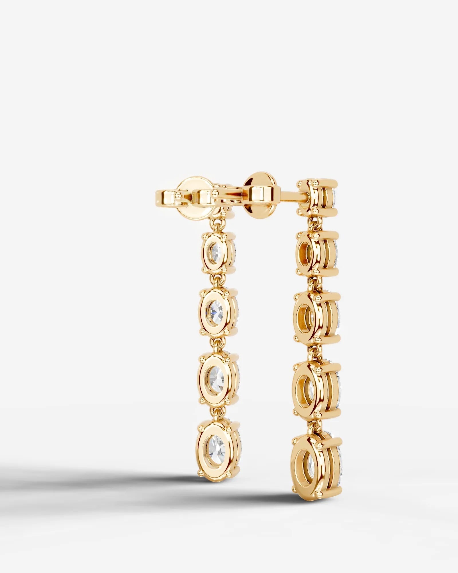 Genevieve Lab Grown Diamond Earrings Oval - Yellow Gold