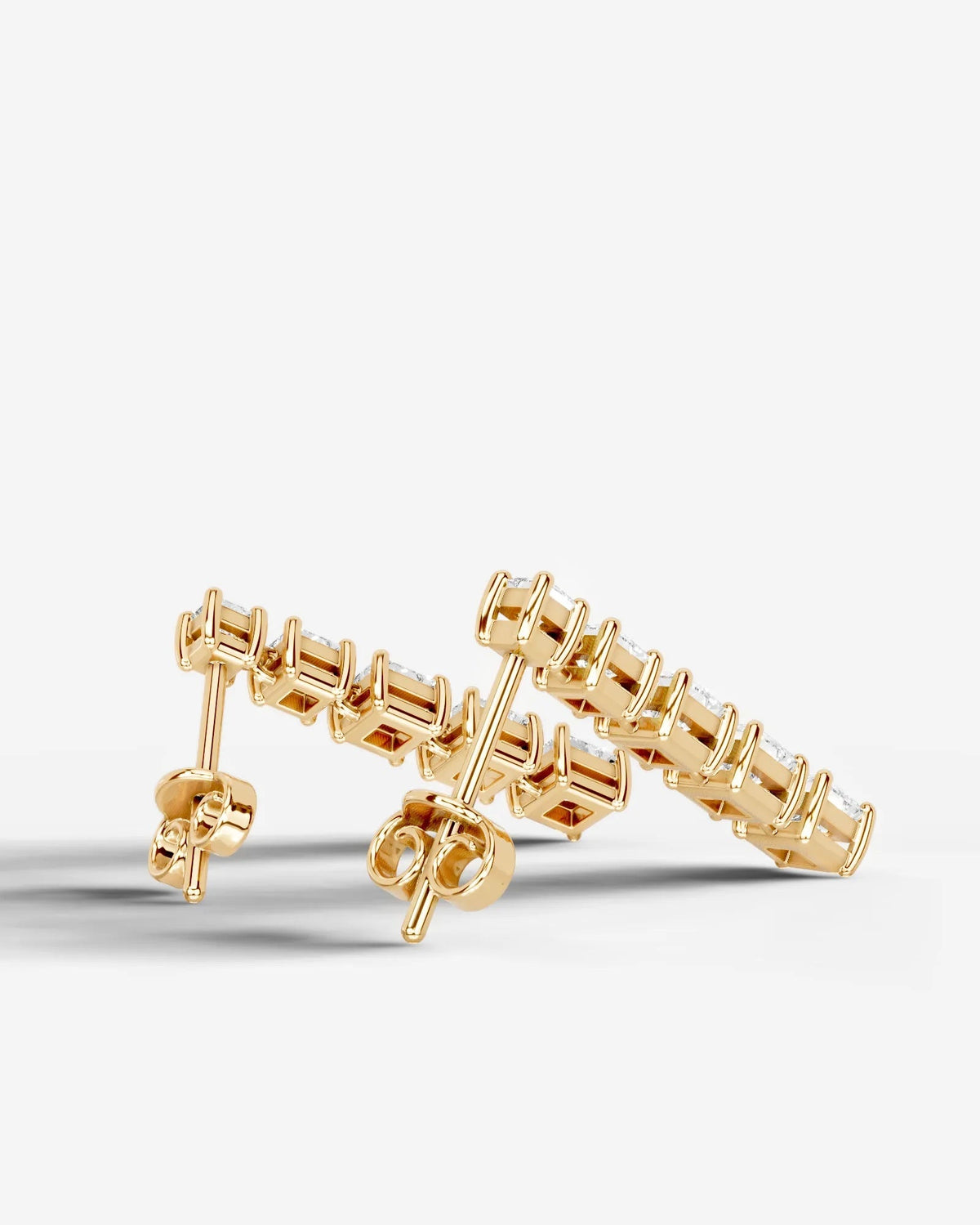 Genevieve Lab Grown Diamond Earrings Princess - Yellow Gold