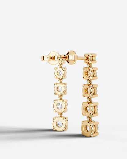 Genevieve Lab Grown Diamond Earrings Round - Yellow Gold