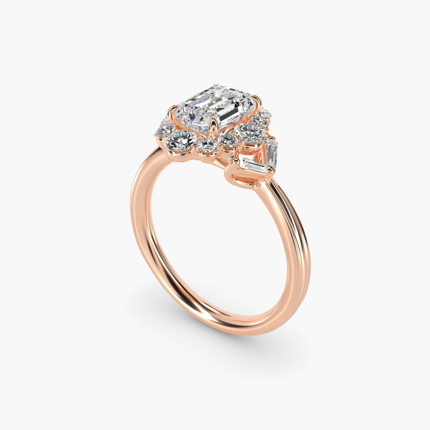 Glamour Halo Vintage-Style Engagement Ring In 18k Rose Gold By James Allen - Emerald Center
