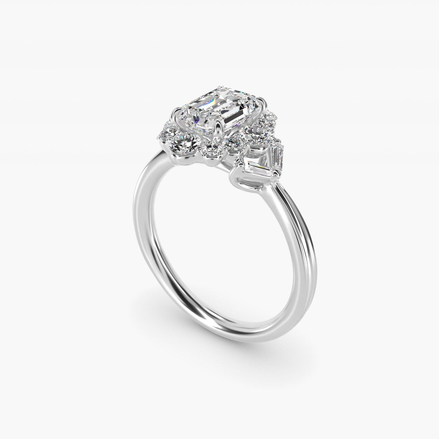 Glamour Halo Vintage-Style Engagement Ring In 18k White Gold By James Allen - Emerald Center