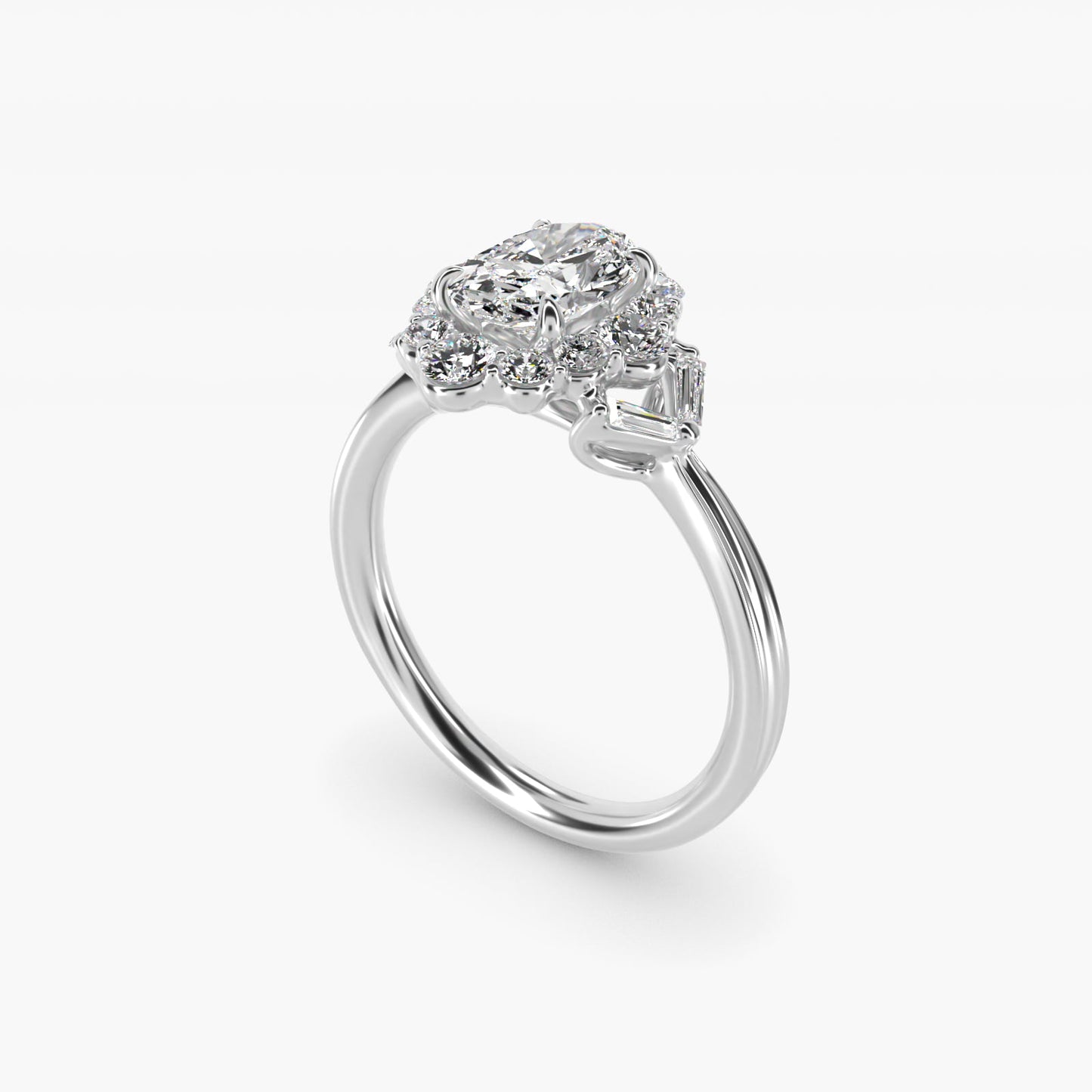 Glamour Halo Vintage-Style Engagement Ring In Platinum By James Allen - Oval Center
