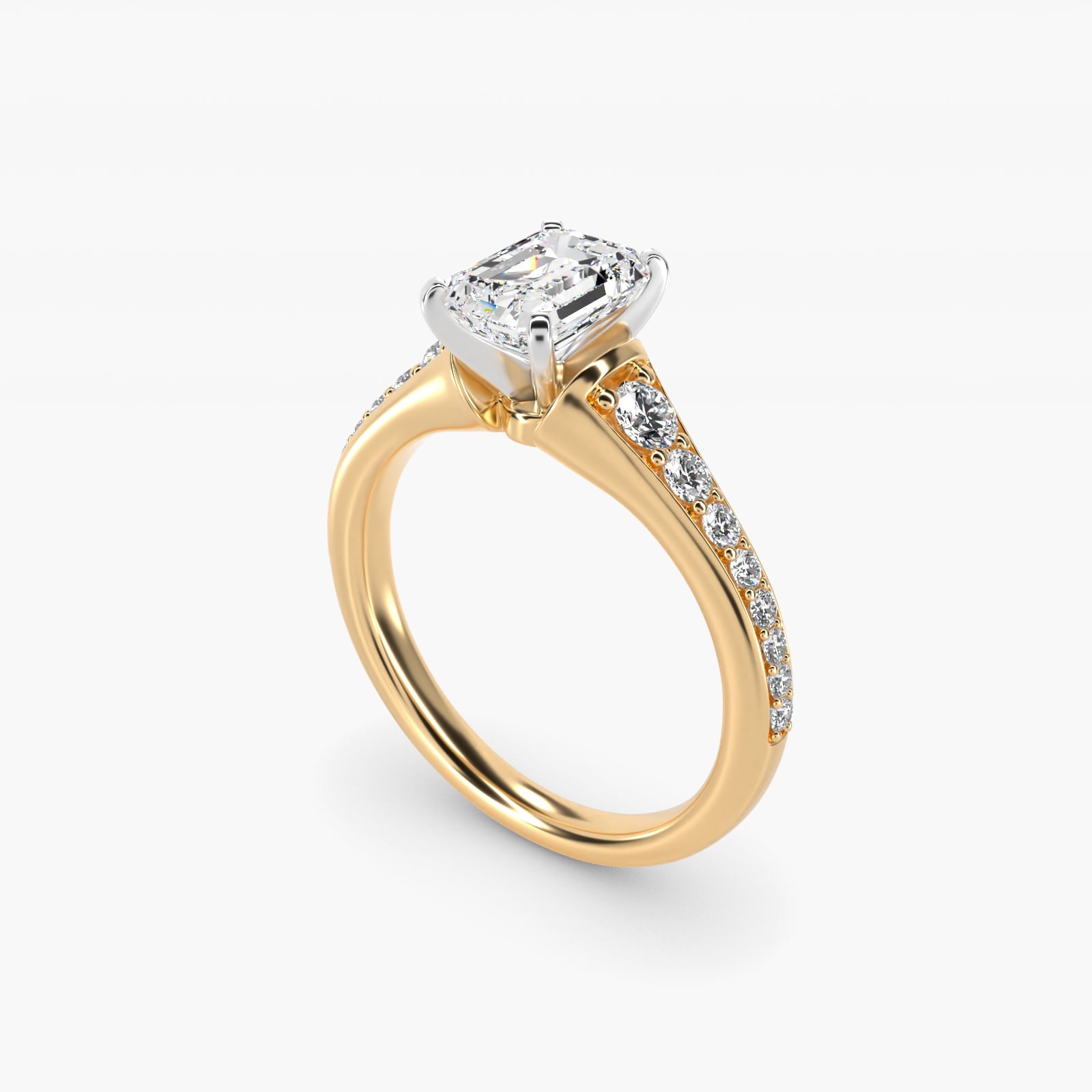Graduated Diamond Engagement Ring in 14K Yellow Gold (1/3 ct. tw.) - Emerald Center