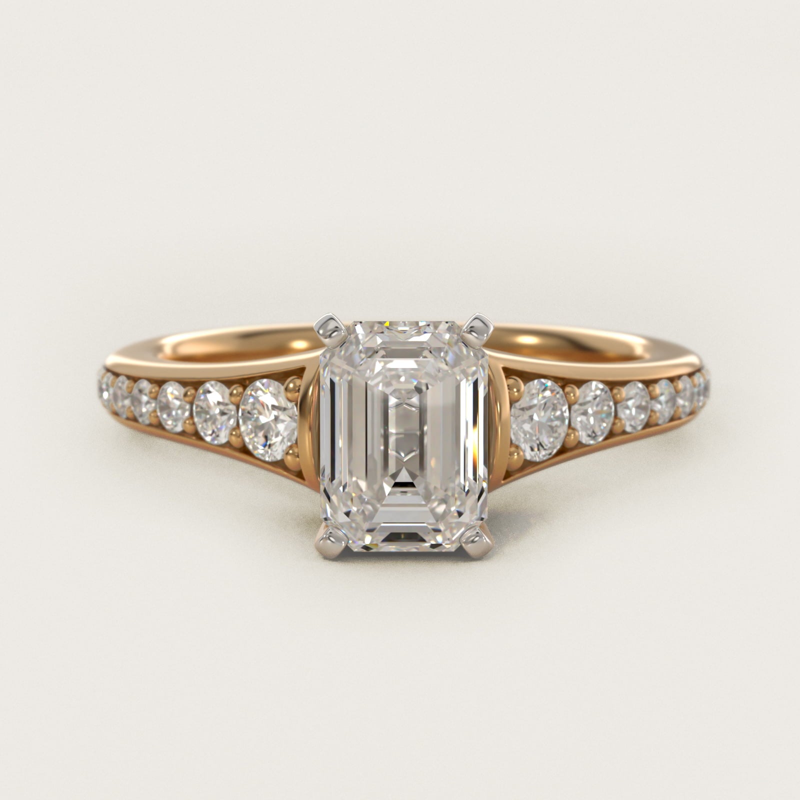 Graduated Diamond Engagement Ring in 14K Yellow Gold (1/3 ct. tw.) - Emerald Center