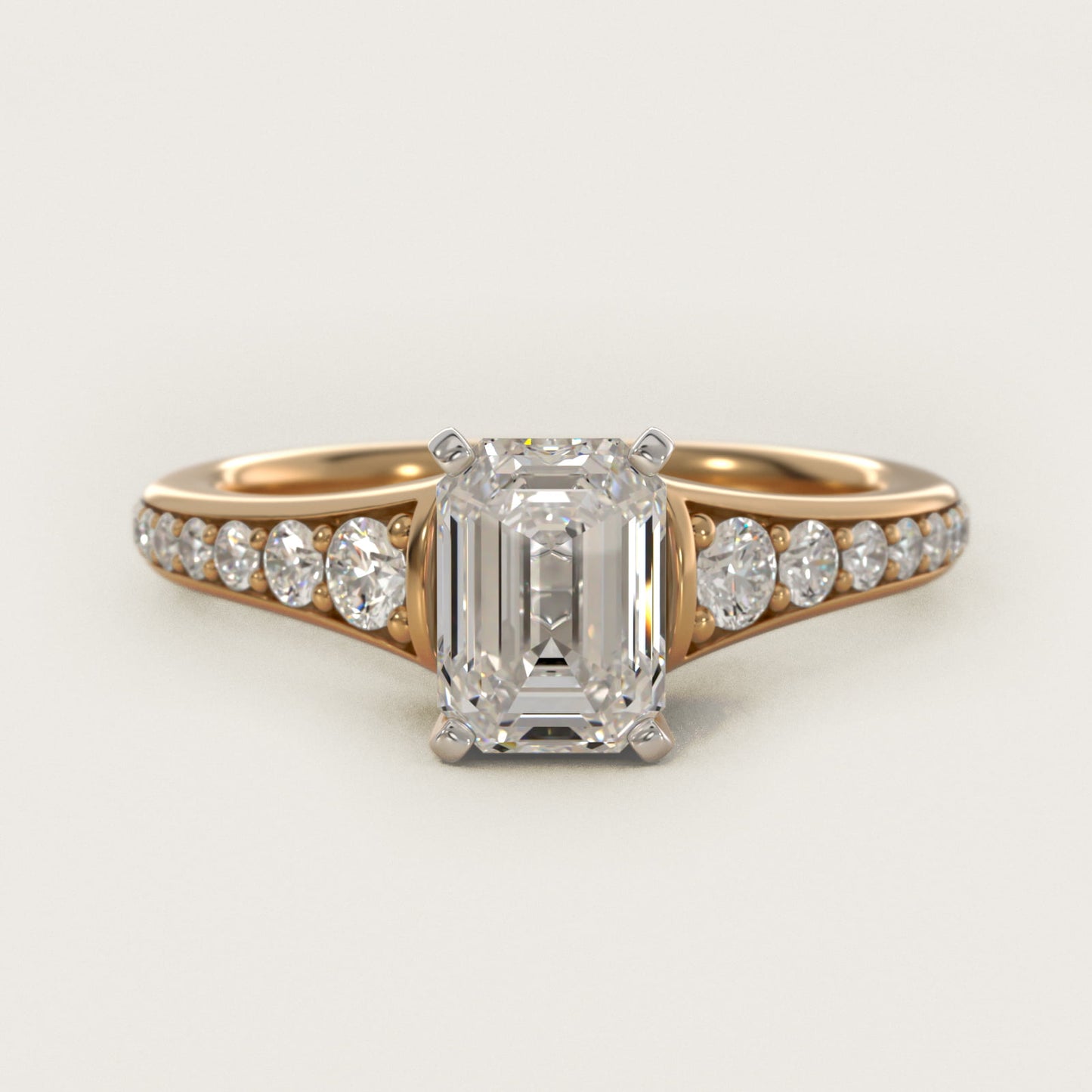 Graduated Diamond Engagement Ring in 18k Yellow Gold (1/3 ct. tw.) - Emerald Center