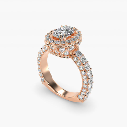 Grandeur Oval Halo Diamond Engagement Ring in 14k Rose Gold (2 ct. tw.) By Bella Vaughan - Oval Center
