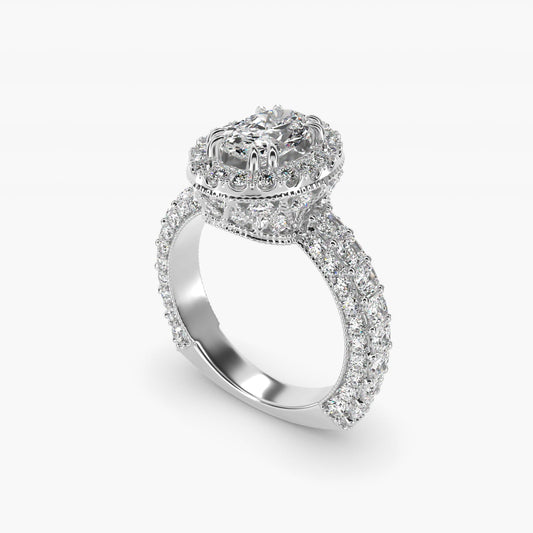 Grandeur Oval Halo Diamond Engagement Ring in Platinum (2 ct. tw.) By Bella Vaughan - Oval Center