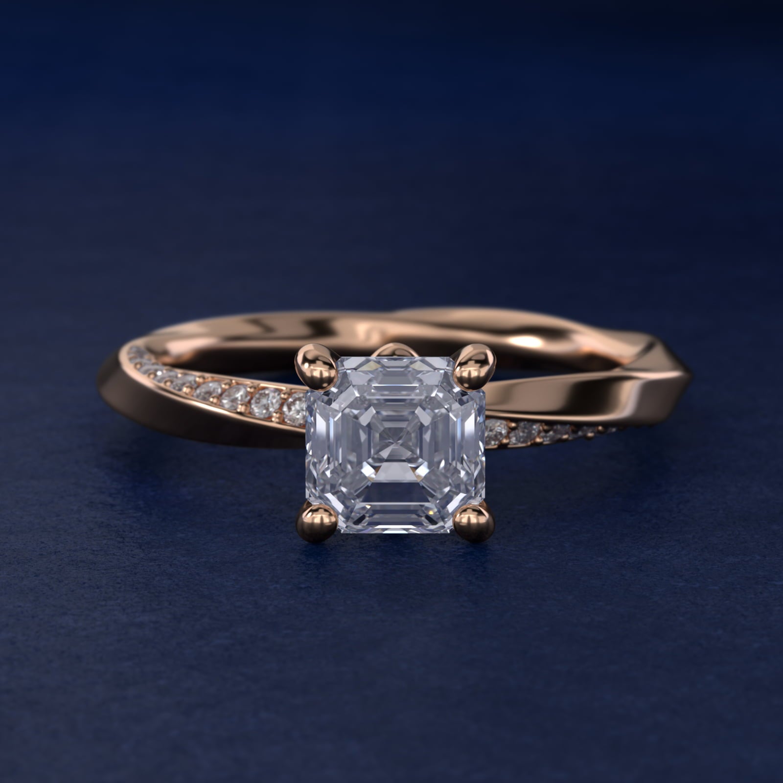 Helix Pav? Diamond Engagement Ring In 18k Rose Gold By James Allen - Asscher Center