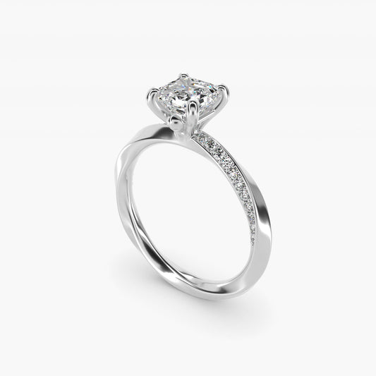 Helix Pav? Diamond Engagement Ring In 18k White Gold By James Allen - Asscher Center