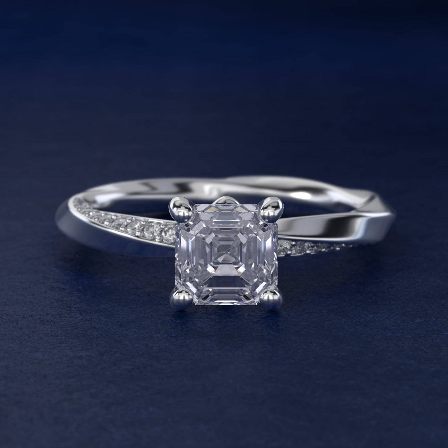Helix PavŽ Diamond Engagement Ring In 14K White Gold By James Allen - Asscher Center