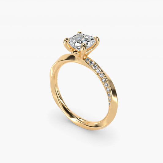 Helix PavŽ Diamond Engagement Ring In 14K Yellow Gold By James Allen - Asscher Center