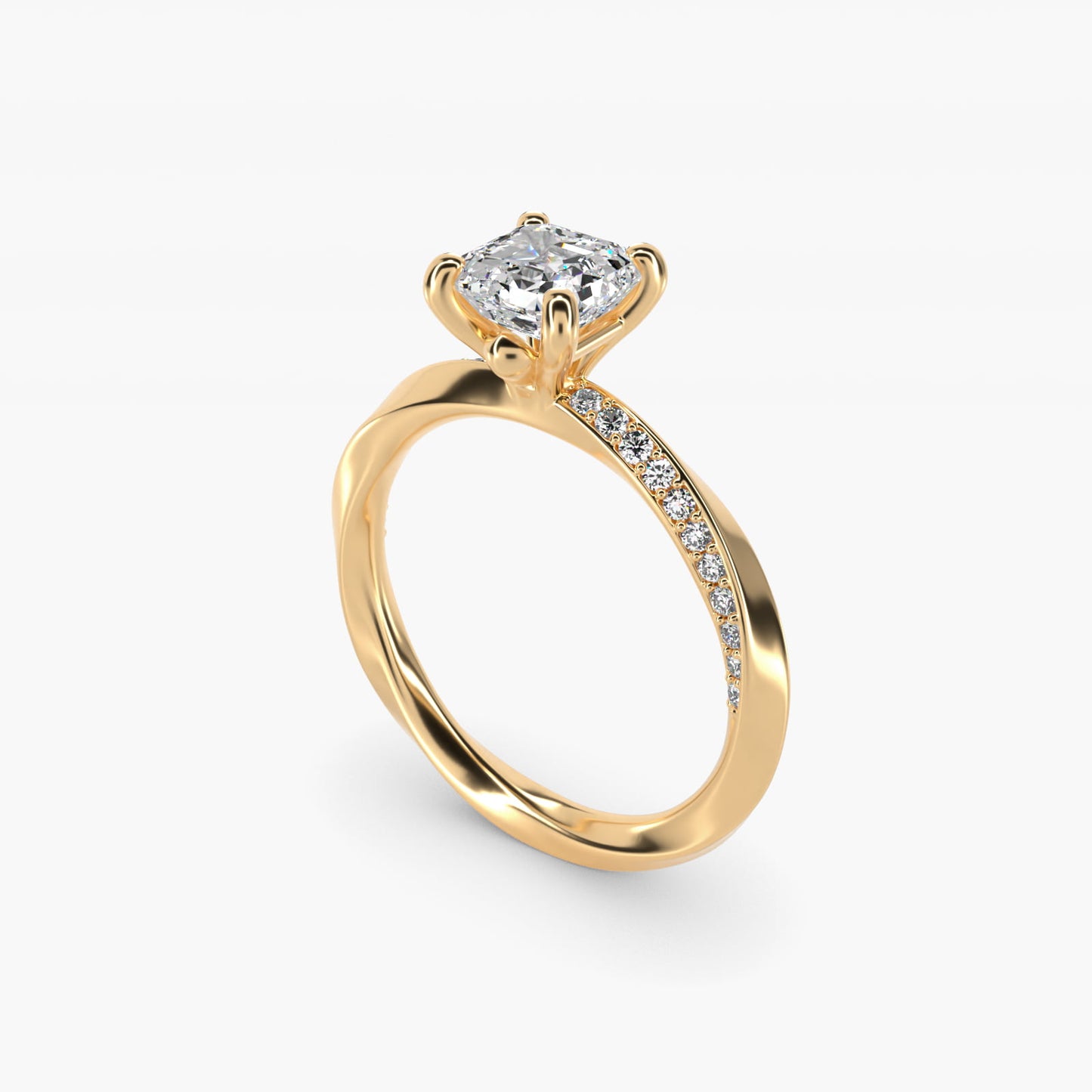 Helix Pav? Diamond Engagement Ring In 18k Yellow Gold By James Allen - Asscher Center