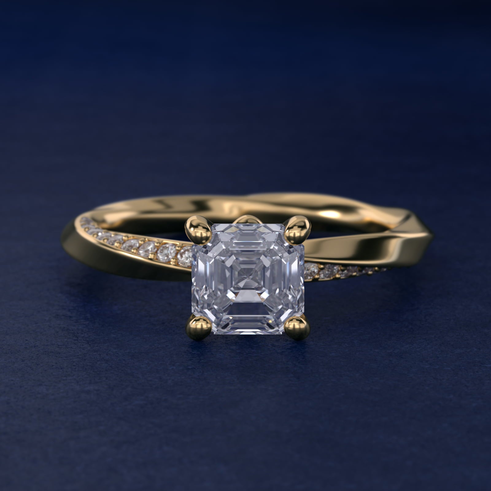 Helix Pav? Diamond Engagement Ring In 18k Yellow Gold By James Allen - Asscher Center