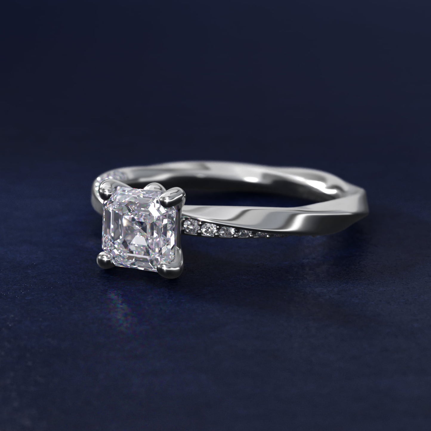 Helix Pav? Diamond Engagement Ring In Platinum By James Allen - Asscher Center