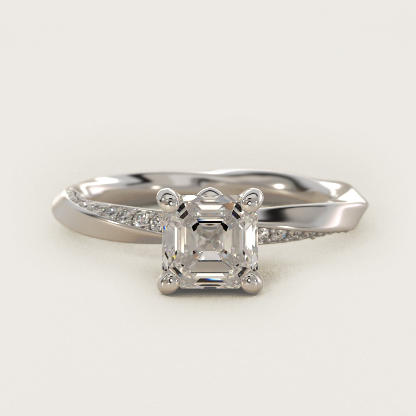 Helix Pav? Diamond Engagement Ring In Platinum By James Allen - Asscher Center