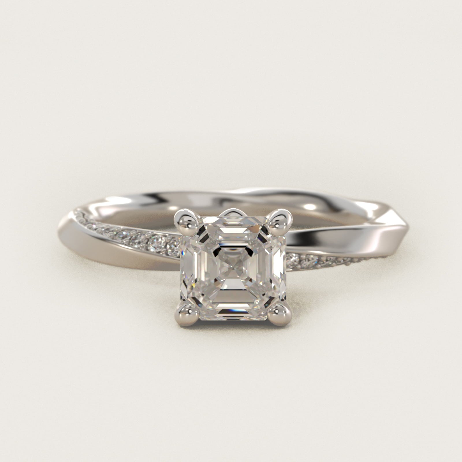 Helix Pav? Diamond Engagement Ring In Platinum By James Allen - Asscher Center