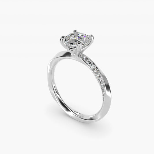 Helix Pav? Diamond Engagement Ring In Platinum By James Allen - Cushion Center