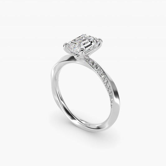 Helix Pav? Diamond Engagement Ring In 18k White Gold By James Allen - Emerald Center