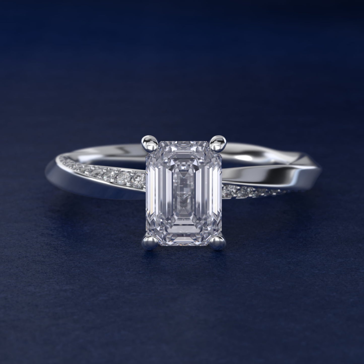 Helix Pav? Diamond Engagement Ring In 18k White Gold By James Allen - Emerald Center