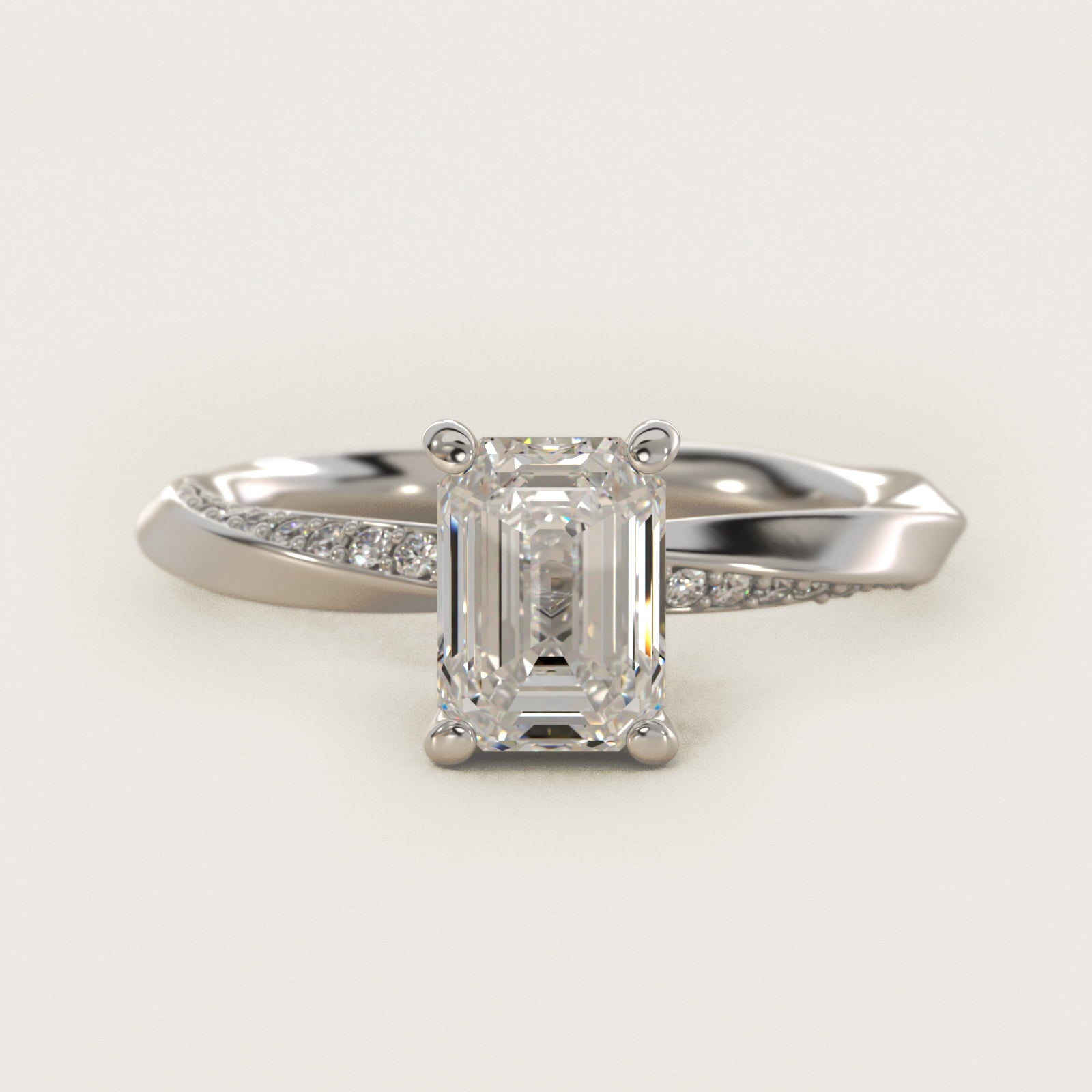 Helix PavŽ Diamond Engagement Ring In 14K White Gold By James Allen - Emerald Center
