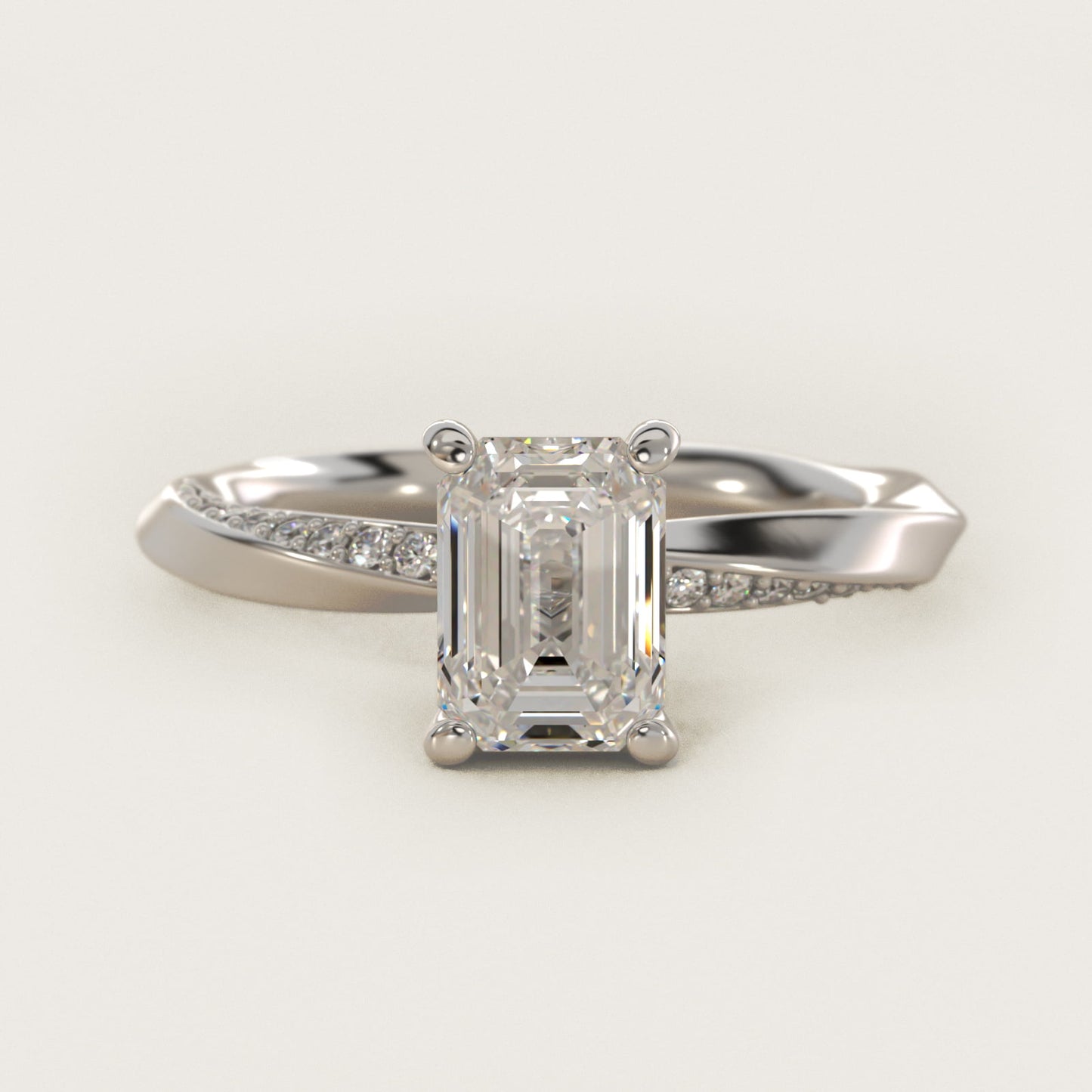 Helix Pav? Diamond Engagement Ring In 18k White Gold By James Allen - Emerald Center