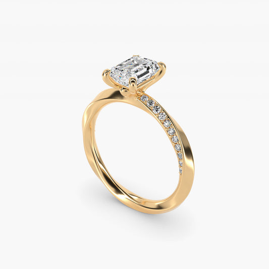 Helix PavŽ Diamond Engagement Ring In 14K Yellow Gold By James Allen - Emerald Center