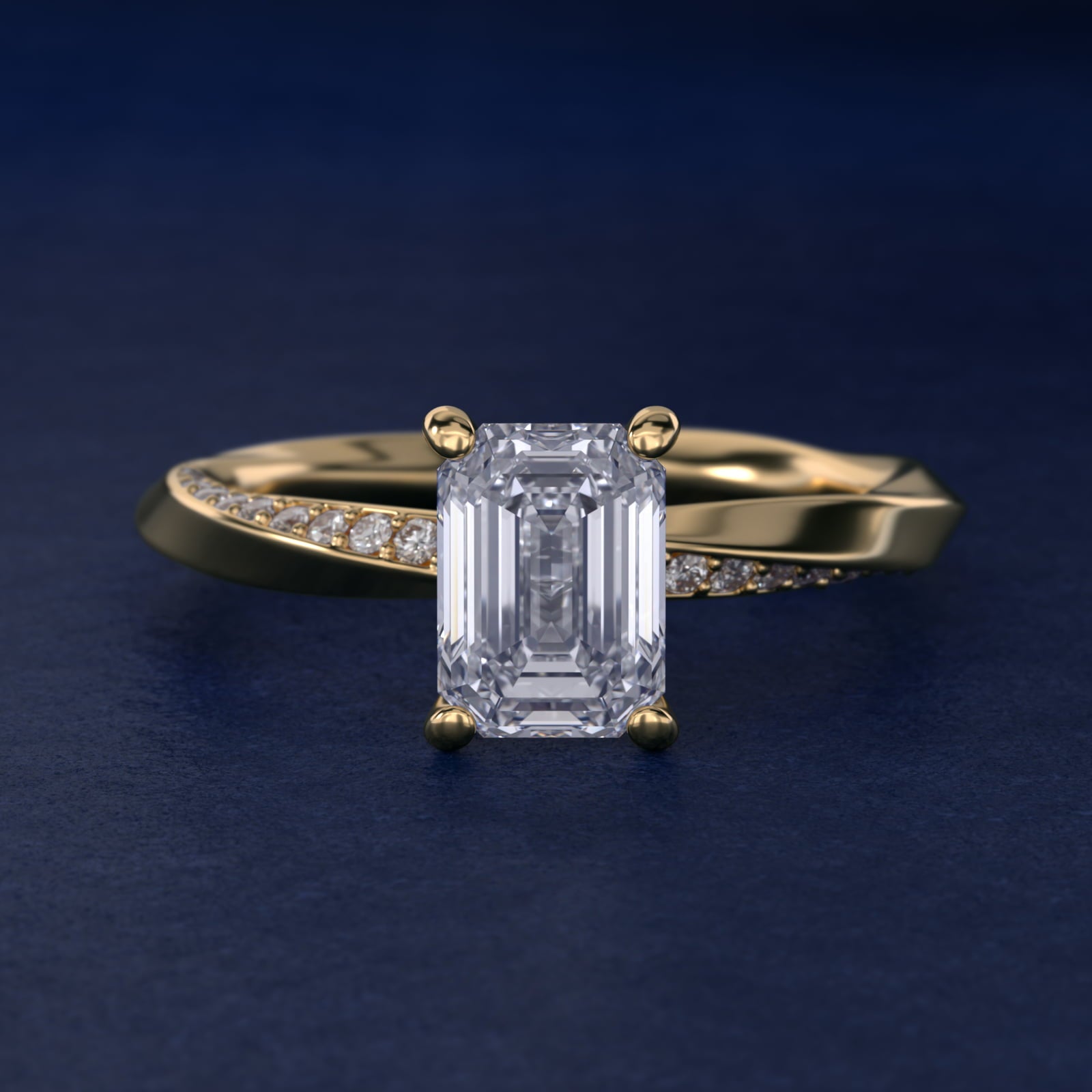 Helix Pav? Diamond Engagement Ring In 18k Yellow Gold By James Allen - Emerald Center