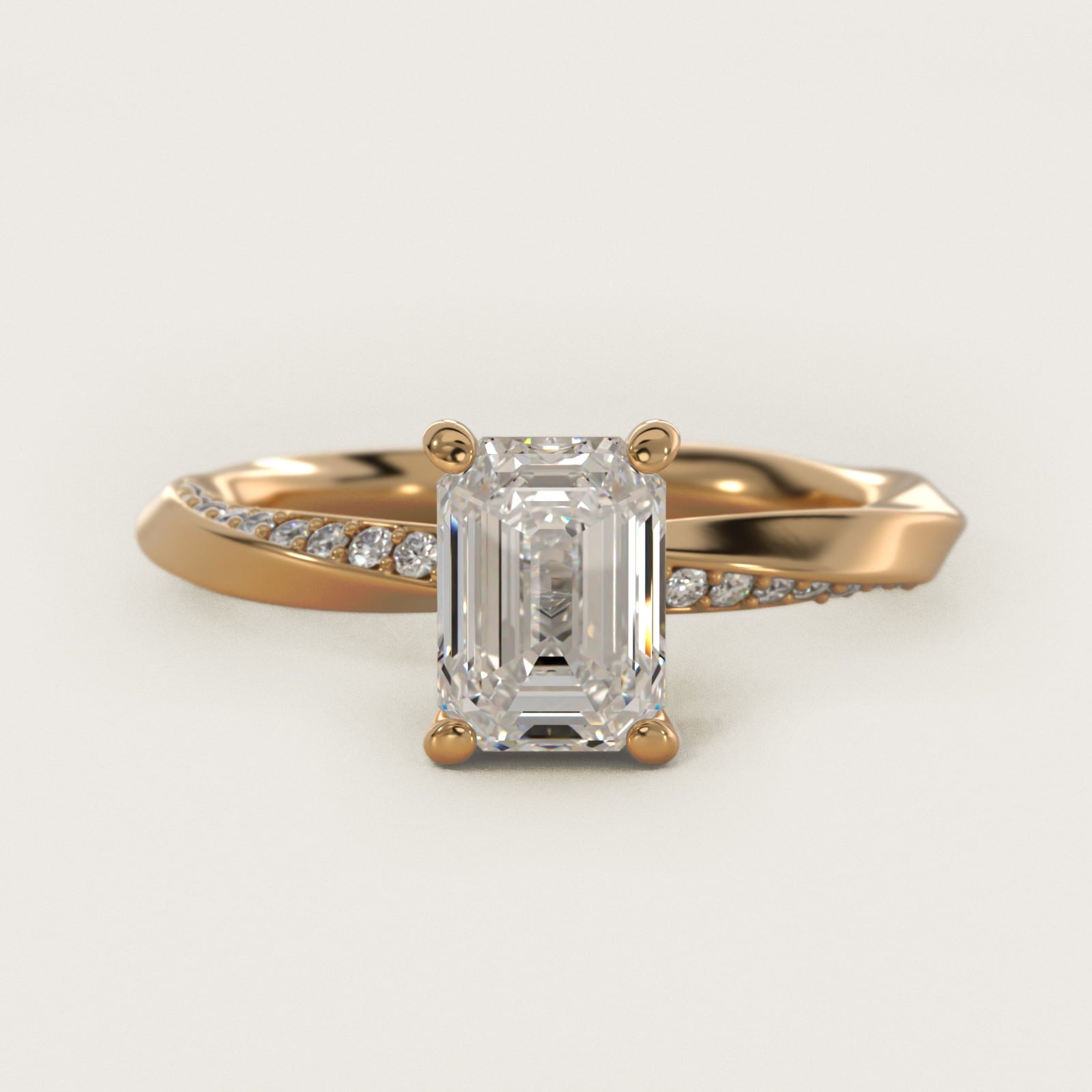 Helix PavŽ Diamond Engagement Ring In 14K Yellow Gold By James Allen - Emerald Center