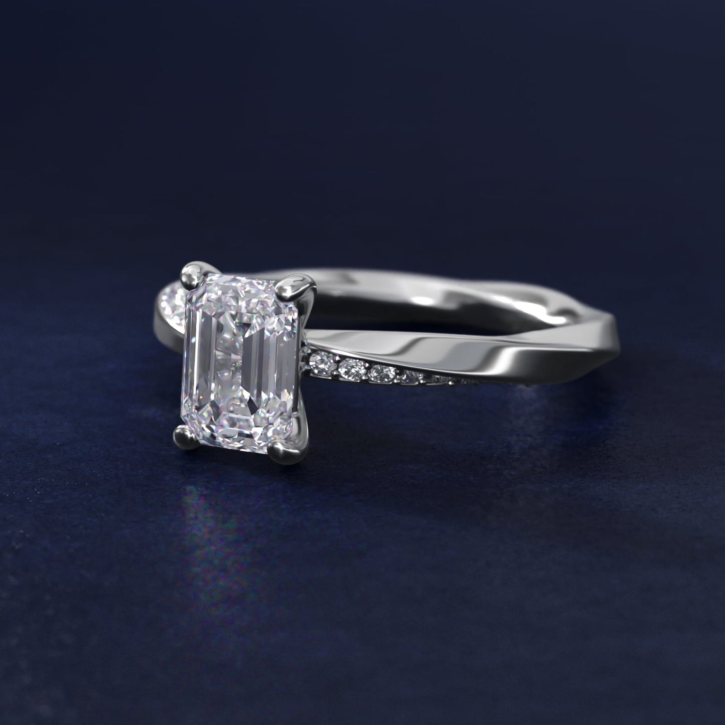 Helix Pav? Diamond Engagement Ring In Platinum By James Allen - Emerald Center