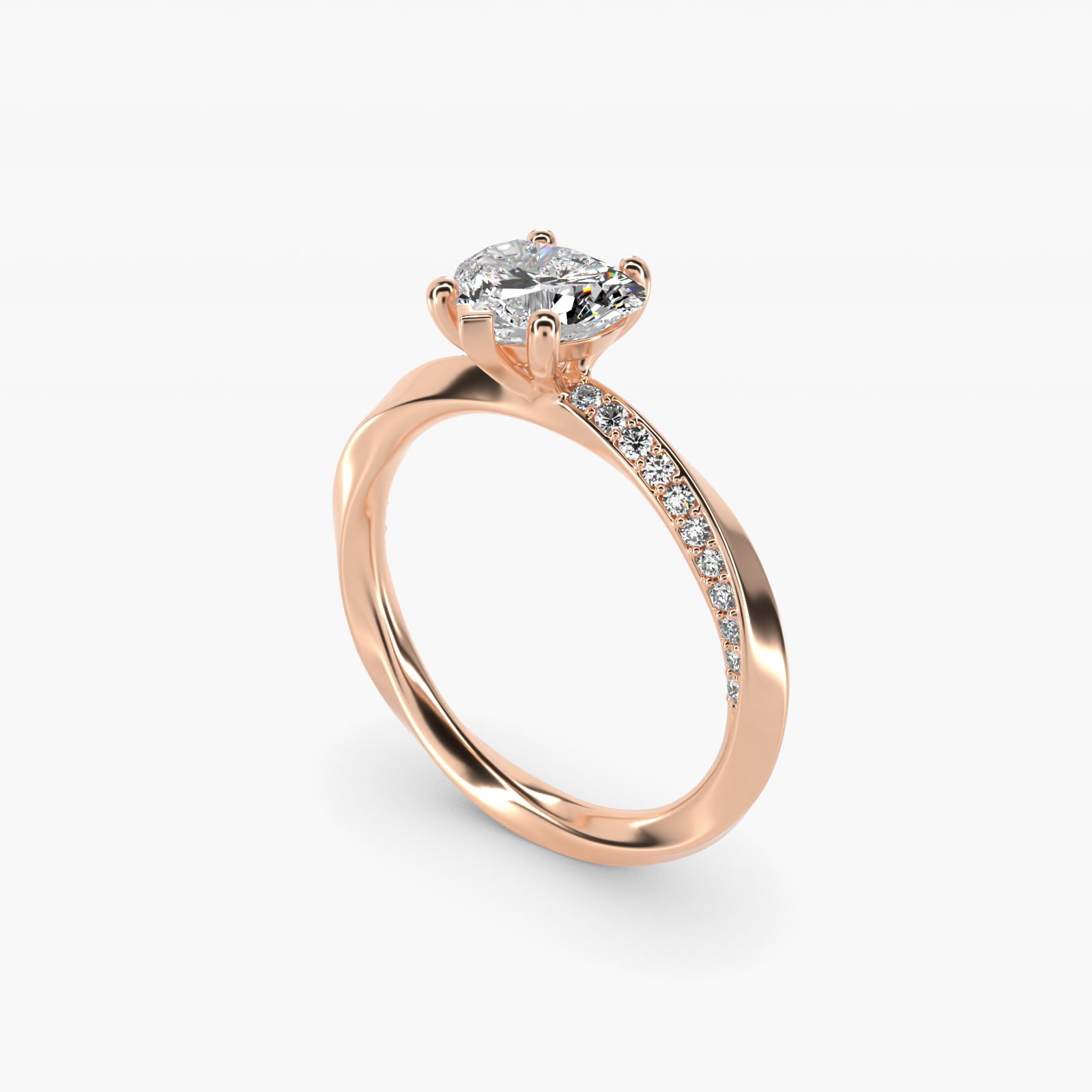 Helix PavŽ Diamond Engagement Ring In 14K Rose Gold By James Allen - Heart Center