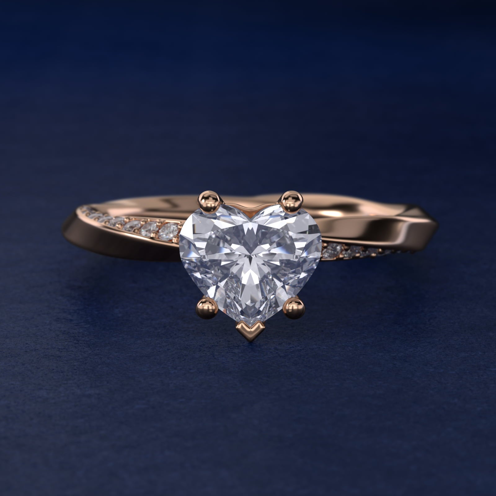 Helix PavŽ Diamond Engagement Ring In 14K Rose Gold By James Allen - Heart Center
