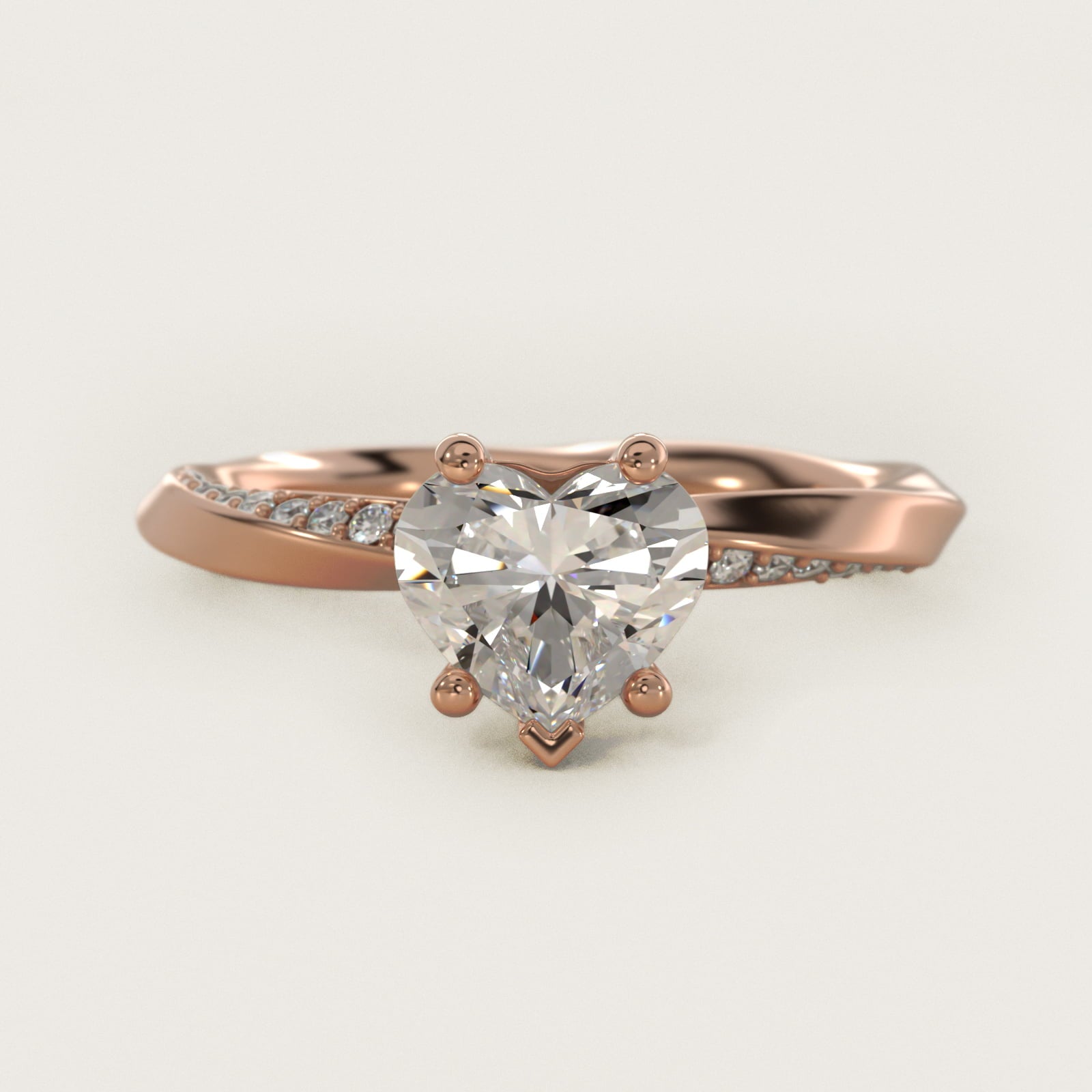 Helix PavŽ Diamond Engagement Ring In 14K Rose Gold By James Allen - Heart Center