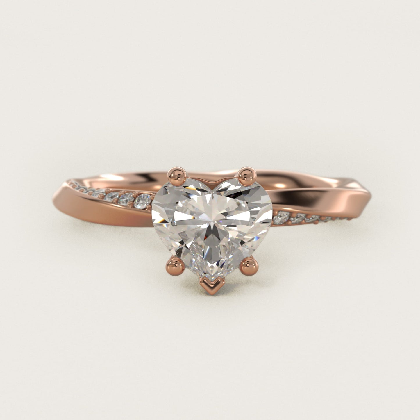 Helix Pav? Diamond Engagement Ring In 18k Rose Gold By James Allen - Heart Center