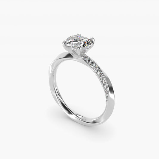 Helix PavŽ Diamond Engagement Ring In 14K White Gold By James Allen - Heart Center