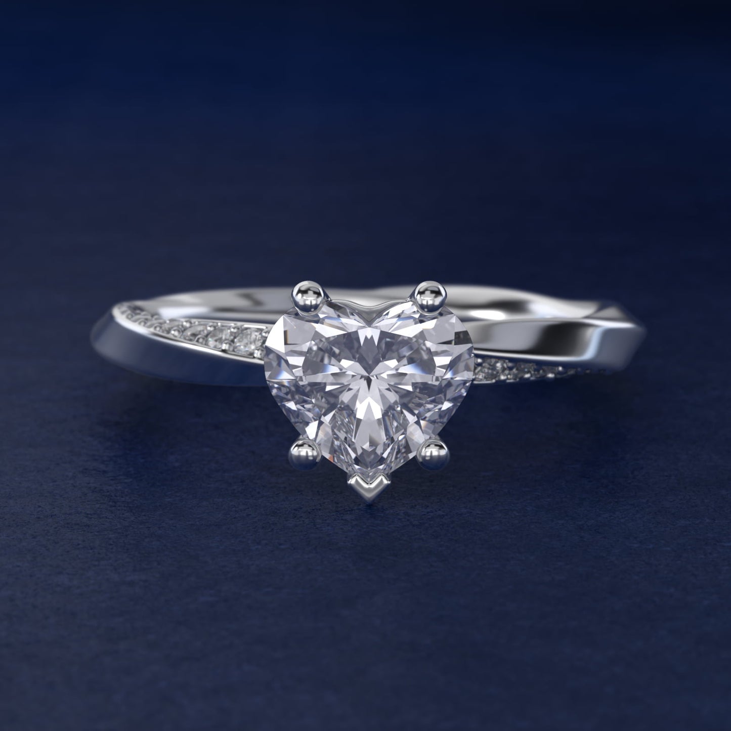 Helix PavŽ Diamond Engagement Ring In 14K White Gold By James Allen - Heart Center