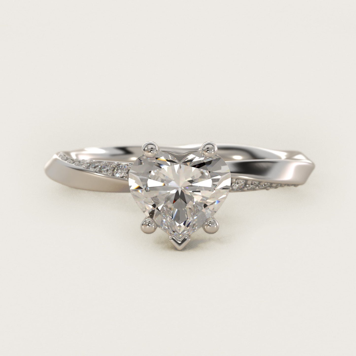 Helix PavŽ Diamond Engagement Ring In 14K White Gold By James Allen - Heart Center