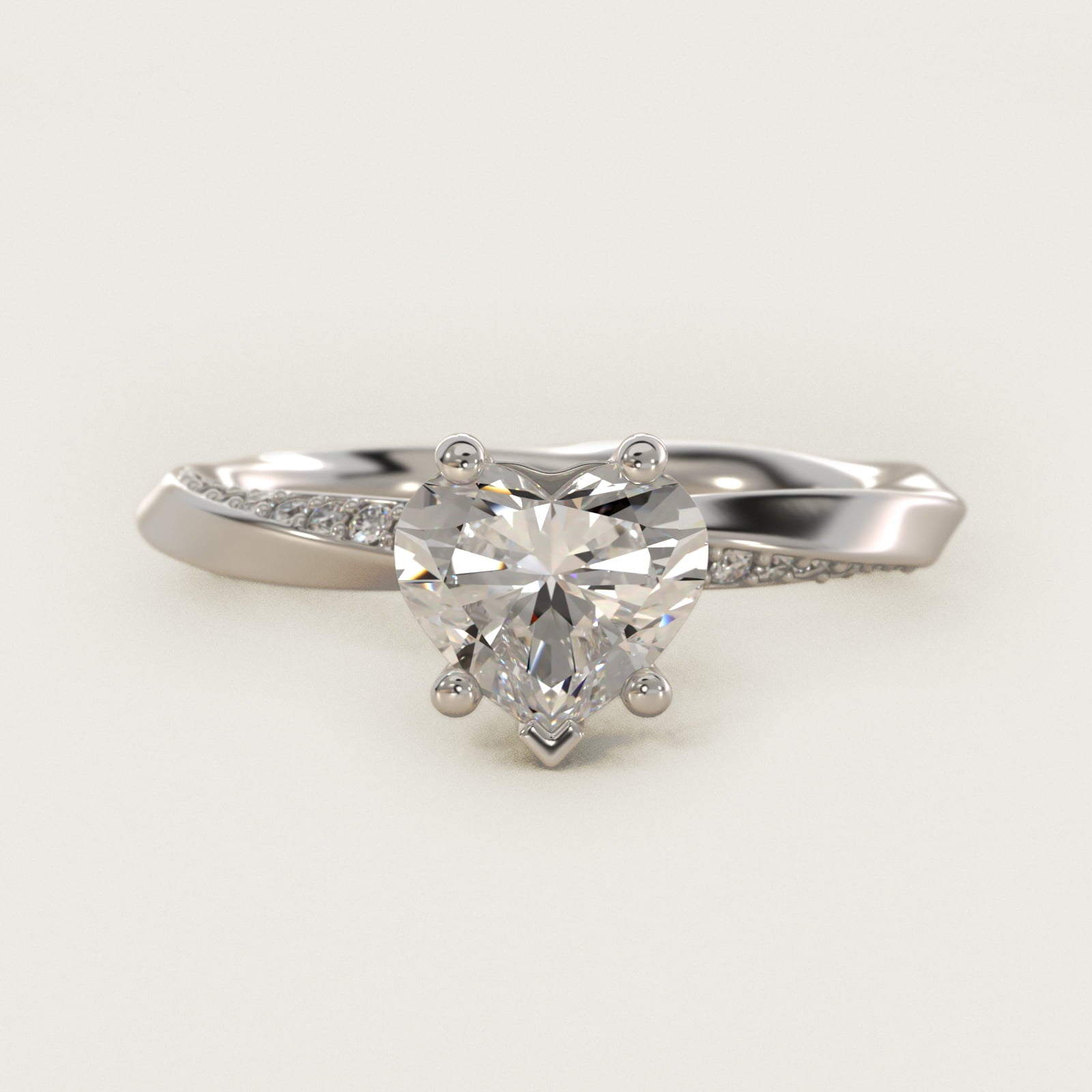 Helix PavŽ Diamond Engagement Ring In 14K White Gold By James Allen - Heart Center